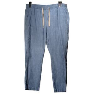 L.L. Bean Favorite Fit Elastic Waist, Pull On Chambray Pant, cropped, Sz 14